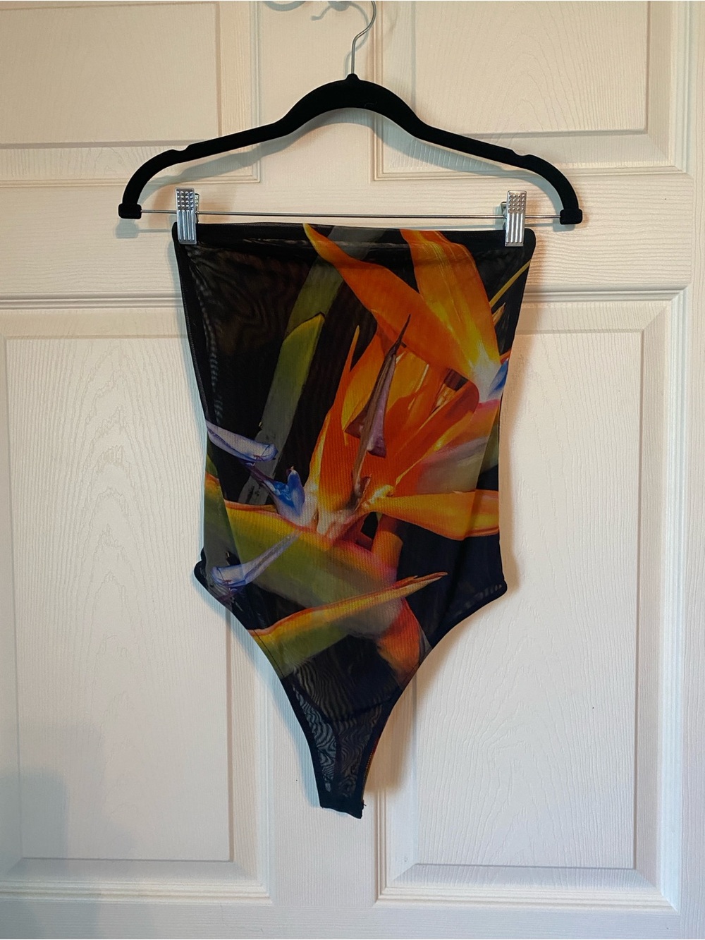Zara Bird of Paradise Sheer Strapless Bodysuit